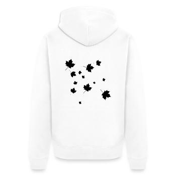 leaves - Unisex Premium Organic Zip Hoodie - white - Back - Thijin (182cm)