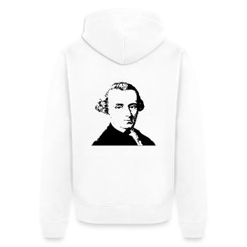Immanuel Kant 2 - Unisex Premium Bio Zip Hoodie - Weiß - Hinten - Thijin (182cm)