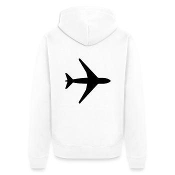 Plane - Unisex Premium Organic Zip Hoodie - white - Back - Thijin (182cm)