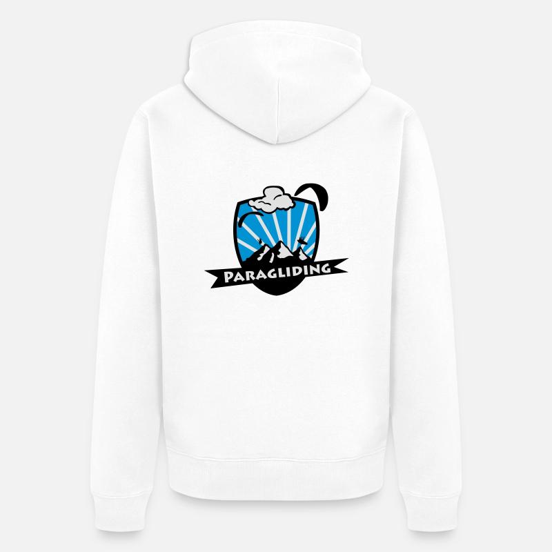Paragliding / Parapepnte Logo - Veste à capuche bio Premium Unisexe - blanc