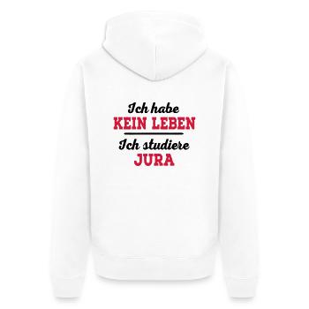 Jura - Unisex Premium Bio Zip Hoodie - Weiß - Hinten - Thijin (182cm)
