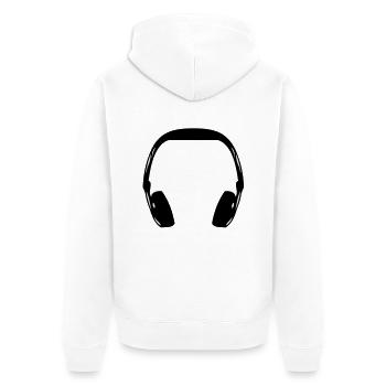 headphone - Unisex Premium Bio Zip Hoodie - Weiß - Hinten - Thijin (182cm)
