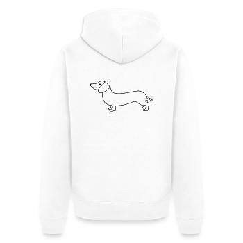 dackel - Unisex Premium Bio Zip Hoodie - Weiß - Hinten - Thijin (182cm)