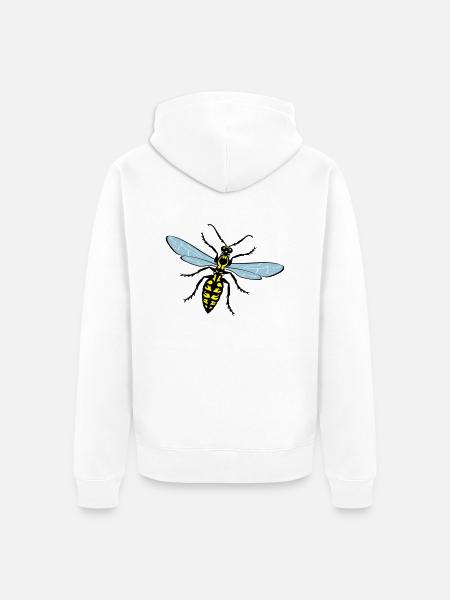 Hornisse - Unisex Premium Bio Zip Hoodie - Weiß