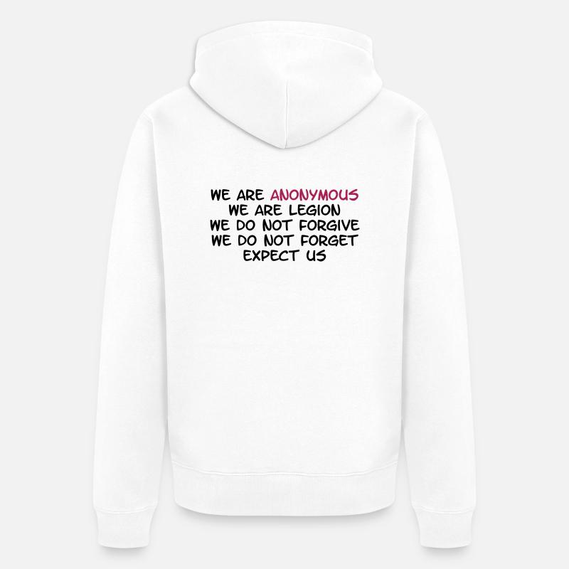 [NL] Anonymous - Unisex Premium Bio Zip Hoodie - Weiß