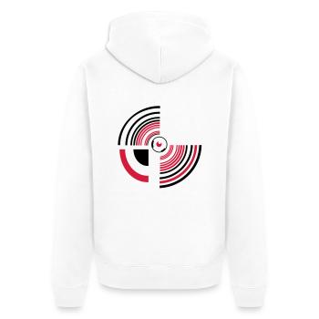 circle - Unisex Premium Organic Zip Hoodie - white - Back - Thijin (182cm)