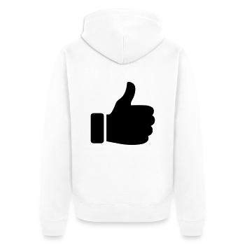 Thumbs up - Unisex Premium Organic Zip Hoodie - white - Back - Thijin (182cm)