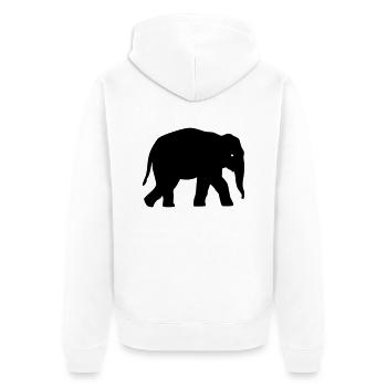 L'éléphant Silhouette - Veste à capuche bio Premium Unisexe - blanc - Dos - Thijin (182cm)