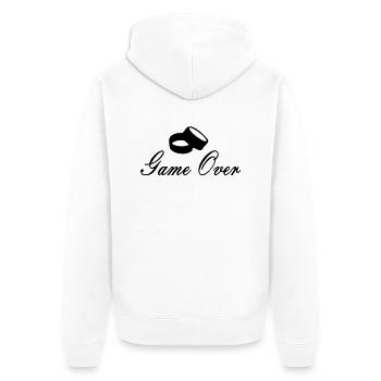 game over - Unisex Premium Bio Zip Hoodie - Weiß - Hinten - Thijin (182cm)