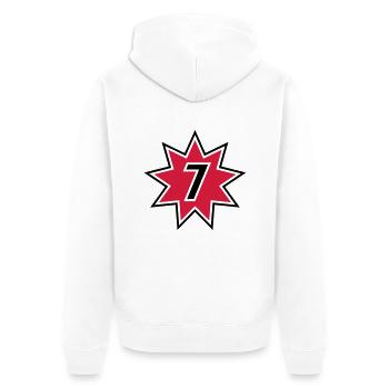 7 - Unisex Premium Organic Zip Hoodie - white - Back - Thijin (182cm)