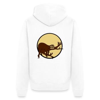 night moon sun evening round circle sloth despan - Unisex Premium Organic Zip Hoodie - white - Back - Thijin (182cm)