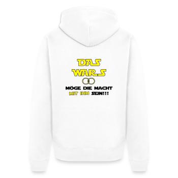 Das Wars - Unisex Premium Bio Zip Hoodie - Weiß - Hinten - Thijin (182cm)