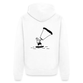 Kite Surfer - Unisex Premium Organic Zip Hoodie - white - Back - Thijin (182cm)