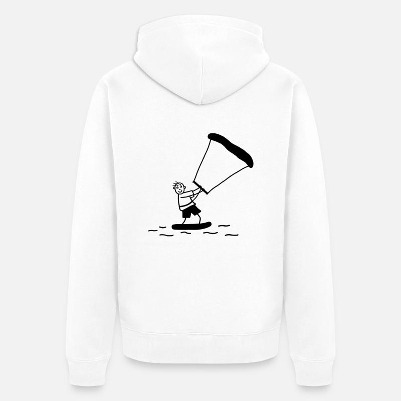 Kite Surf - Veste à capuche bio Premium Unisexe - blanc