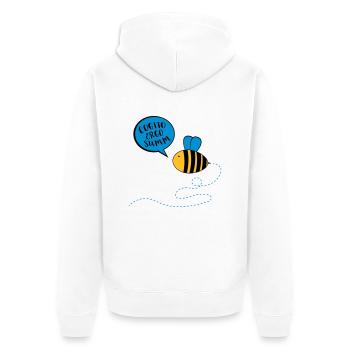 Philosophie Sokrates Biene Lustiger Spruch Tier - Unisex Premium Bio Zip Hoodie - Weiß - Hinten - Thijin (182cm)