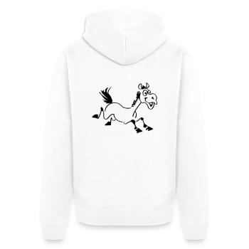 lustiges Pferd - Unisex Premium Bio Zip Hoodie - Weiß - Hinten - Thijin (182cm)