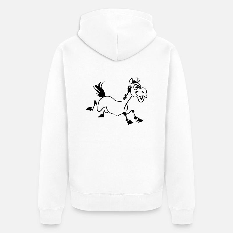 Cheval marrant - Veste à capuche bio Premium Unisexe - blanc