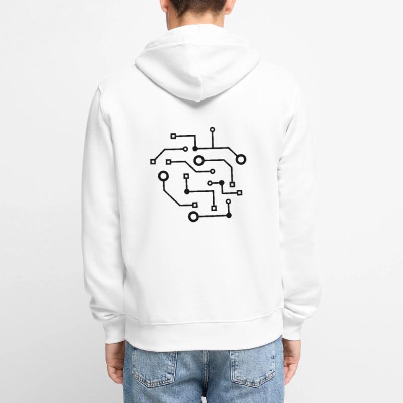 logo cool circuit wire data microchip circular Unisex Premium Organic Zip Hoodie