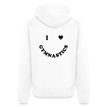 Gymnastik - Unisex Premium Bio Zip Hoodie - Weiß - Hinten - Thijin (182cm)