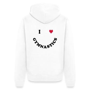 Gymnastik - Unisex Premium Bio Zip Hoodie - Weiß - Hinten - Thijin (182cm)