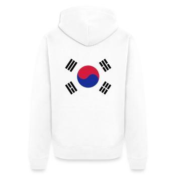 Korean Flag - Unisex Premium Bio Zip Hoodie - Weiß - Hinten - Thijin (182cm)