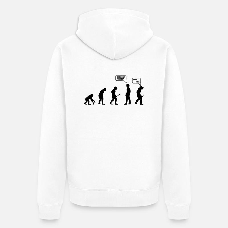 Swag Yolo Evolution - Unisex Premium Bio Zip Hoodie - Weiß