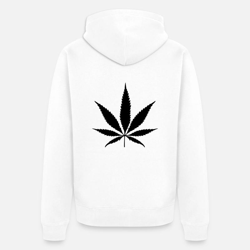 feuille de cannabis rasta - Veste à capuche bio Premium Unisexe - blanc