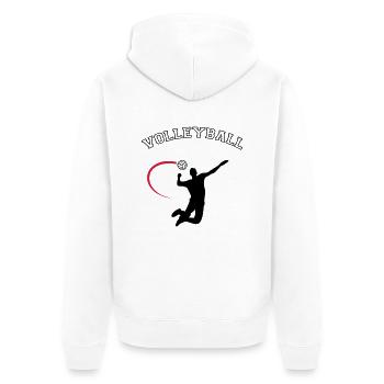volleyball - Veste à capuche bio Premium Unisexe - blanc - Dos - Thijin (182cm)