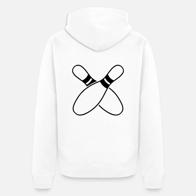 2 Bowling Pins - Veste à capuche bio Premium Unisexe - blanc