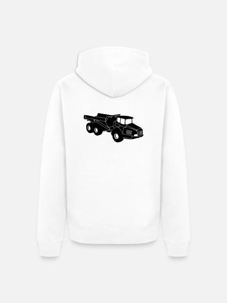 dumper Articulated hauler - Unisex Premium Organic Zip Hoodie - white