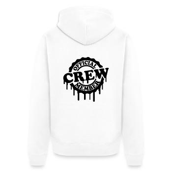 Cool Official Crew Member Stamp Design - Unisex Premium Organic Zip Hoodie - white - Back - Thijin (182cm)