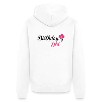 Birthday Girl - Unisex Premium Bio Zip Hoodie - Weiß - Hinten - Thijin (182cm)