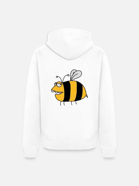 Fun thick bee - Unisex Premium Organic Zip Hoodie - white
