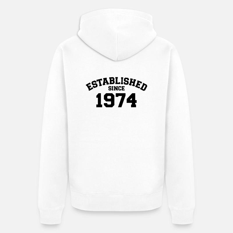 Established 1974 - Veste à capuche bio Premium Unisexe - blanc