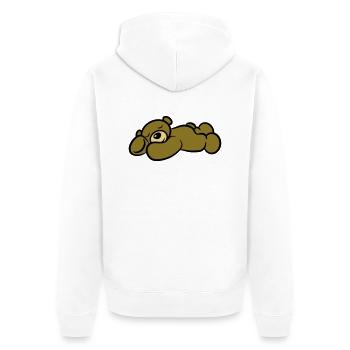 Ours en peluche dormir fatigué sweet - Veste à capuche bio Premium Unisexe - blanc - Dos - Thijin (182cm)