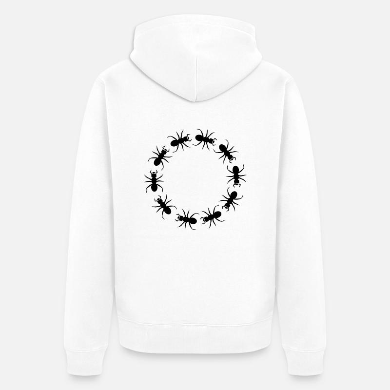 District d'insecte fourmi - Veste à capuche bio Premium Unisexe - blanc
