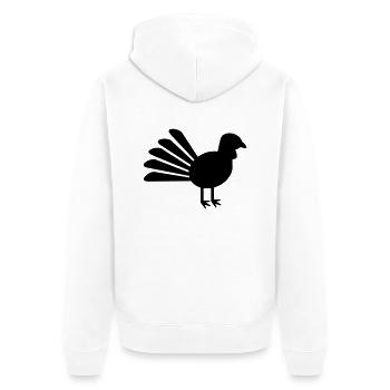 Truthahn - Unisex Premium Bio Zip Hoodie - Weiß - Hinten - Thijin (182cm)