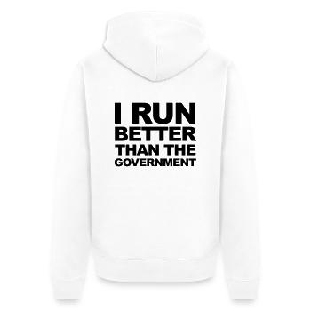 Run - Veste à capuche bio Premium Unisexe - blanc - Dos - Thijin (182cm)