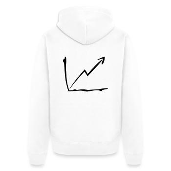 pfeil nach oben gewinn hoch diagramm linie - Unisex Premium Bio Zip Hoodie - Weiß - Hinten - Thijin (182cm)