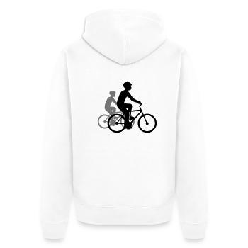 3 friends team sport crew race race cyclists - Unisex Premium Organic Zip Hoodie - white - Back - Thijin (182cm)