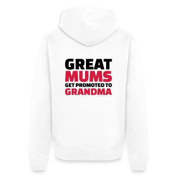 Great Mums get promoted to grandma - Veste à capuche bio Premium Unisexe - blanc - Dos - Thijin (182cm)