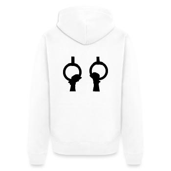 Turnen - Unisex Premium Bio Zip Hoodie - Weiß - Hinten - Thijin (182cm)