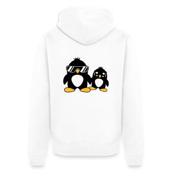 pingouin papa enfant bébé garçon père fils fille f - Veste à capuche bio Premium Unisexe - blanc - Dos - Thijin (182cm)