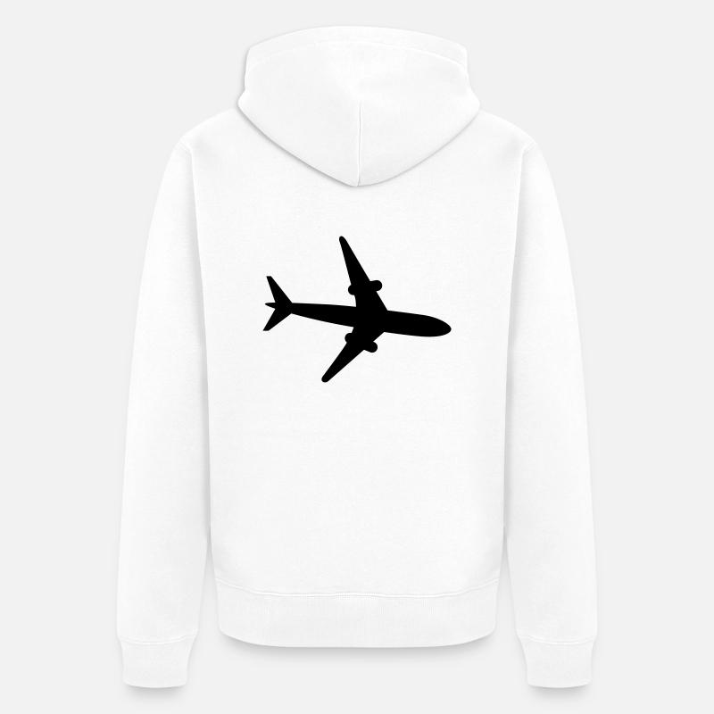 avion - Veste à capuche bio Premium Unisexe - blanc