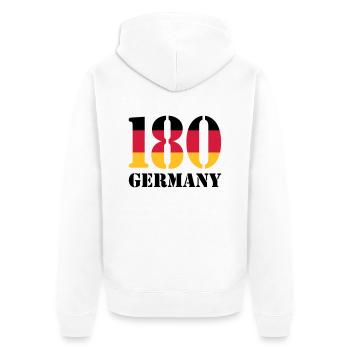 180 Germany - Unisex Premium Bio Zip Hoodie - Weiß - Hinten - Thijin (182cm)