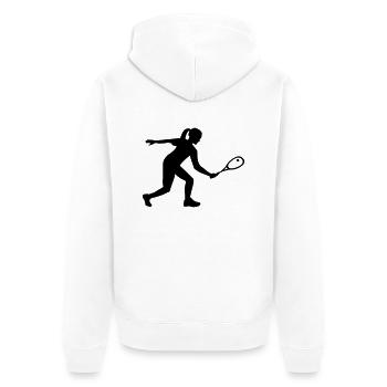 Squash - Unisex Premium Bio Zip Hoodie - Weiß - Hinten - Thijin (182cm)