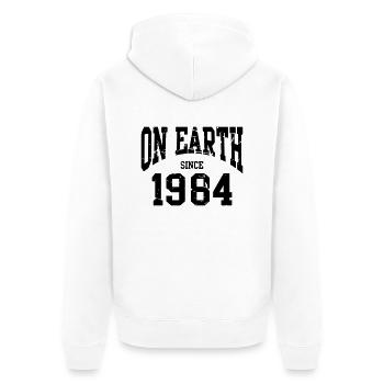 Birthday - On Earth Since 1984 - Geburtstag - Veste à capuche bio Premium Unisexe - blanc - Dos - Thijin (182cm)