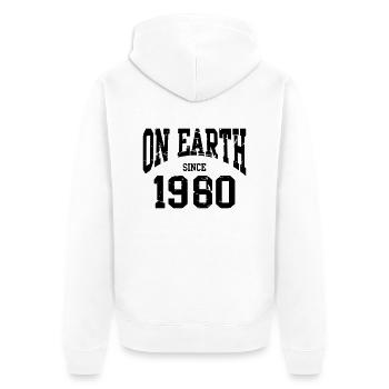 Birthday - On Earth Since 1980 - Geburtstag - Veste à capuche bio Premium Unisexe - blanc - Dos - Thijin (182cm)