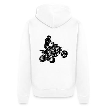 Quad - Unisex Premium Organic Zip Hoodie - white - Back - Thijin (182cm)