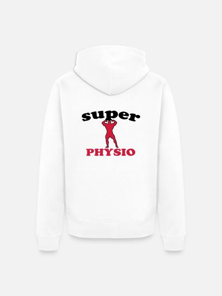 Super physio - Unisex Premium Organic Zip Hoodie - white